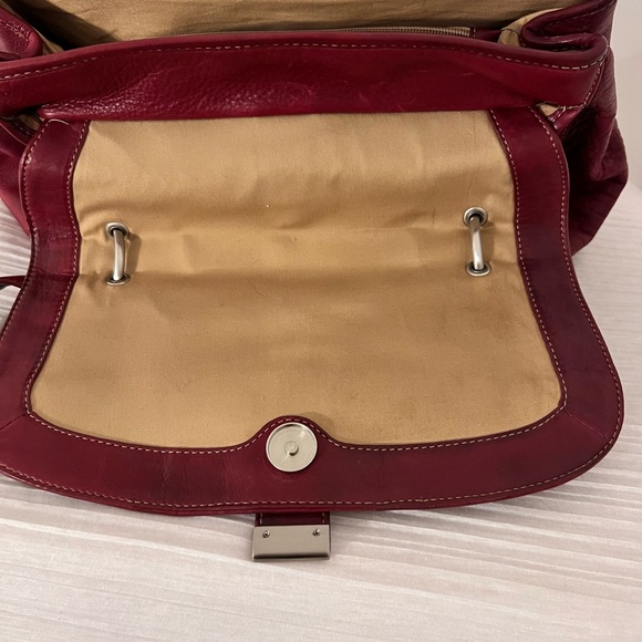 Etienne Aigner Burgandy | Rich Wine Leather Flap Shoulder Bag Hobo Vintage - Picture 5 of 13
